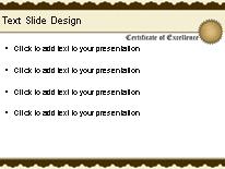 Certificate Of Excellence PowerPoint Template text slide design